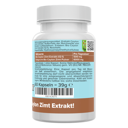 Bio Ceylon Zimt Extrakt Kapseln