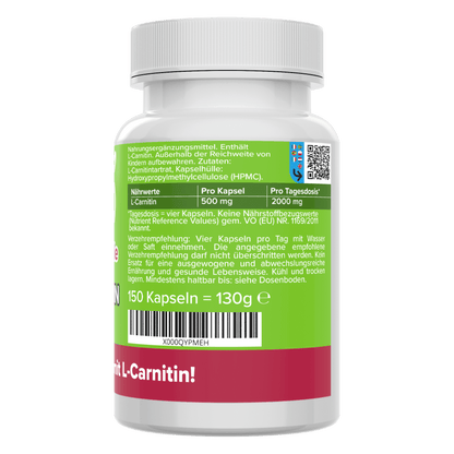 l carnitin kapseln einnahme L-Carnitin Kapseln: Hochwertig und Hochdosiert L-Carnitin-kapseln 100 % glutenfrei
